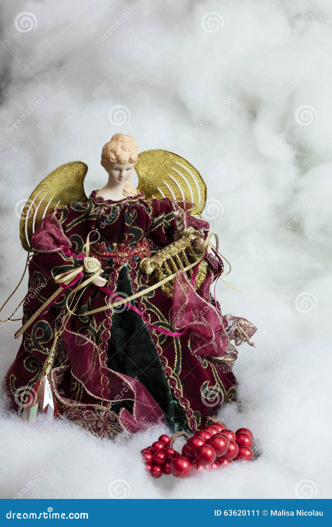 Christmas Angel in Snow stock image. Image of decorations 63620111