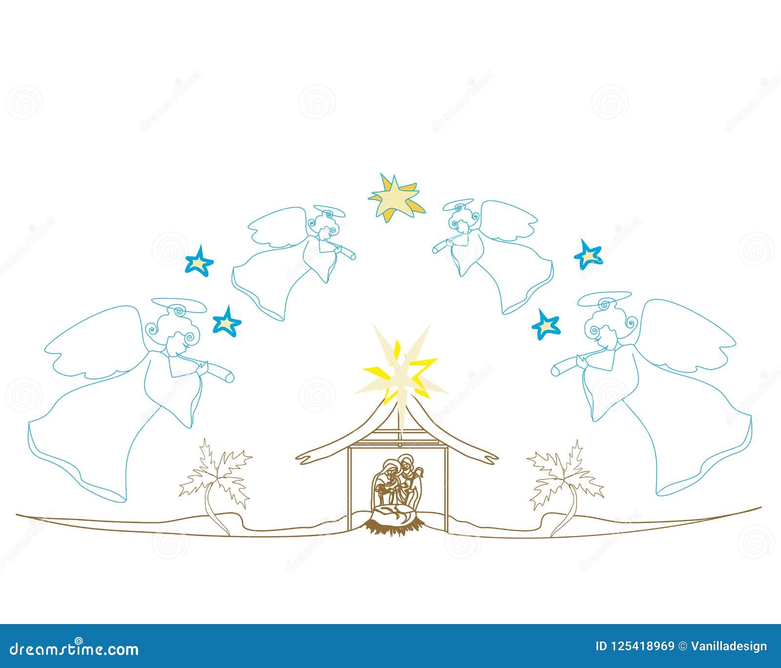 Christmas angels christmas religious nativity scene card christmas angels christmas religious nativity scene card vector