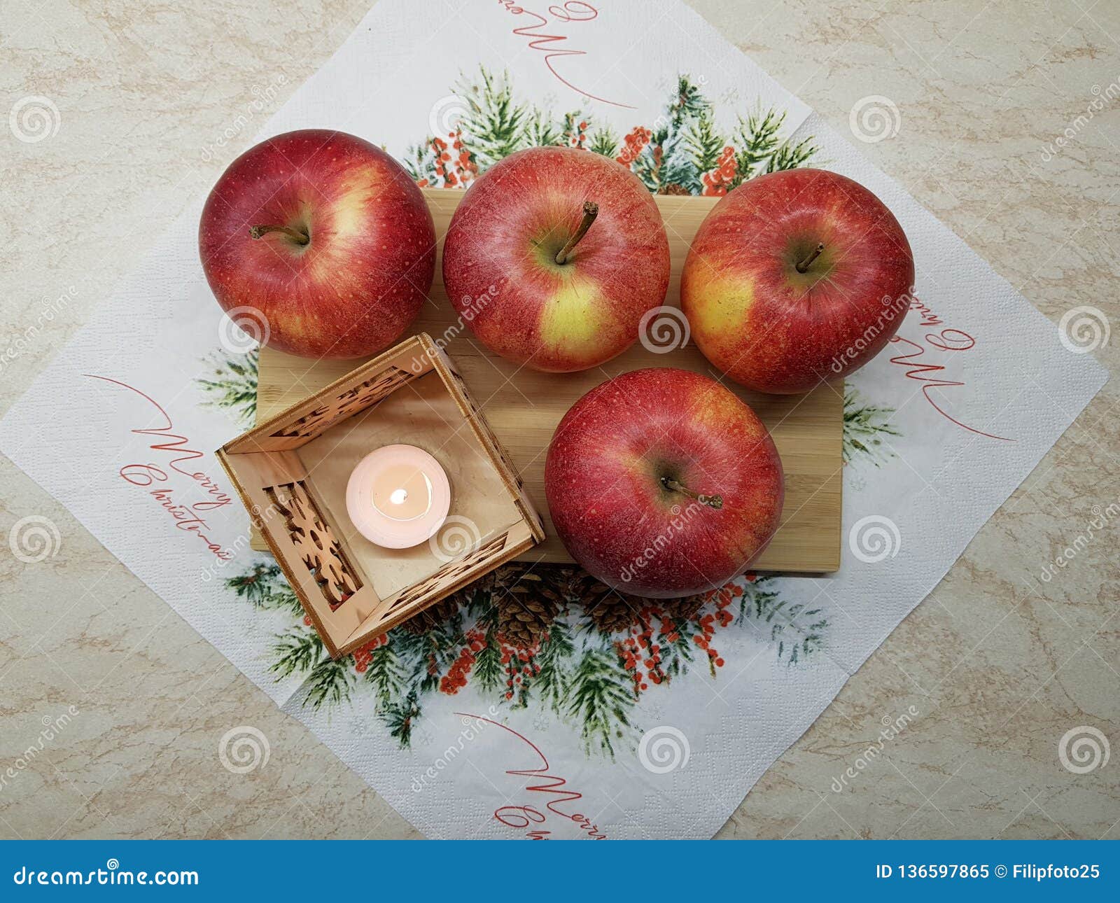 Christmas apples stock image. Image of colorful, festive - 136597865