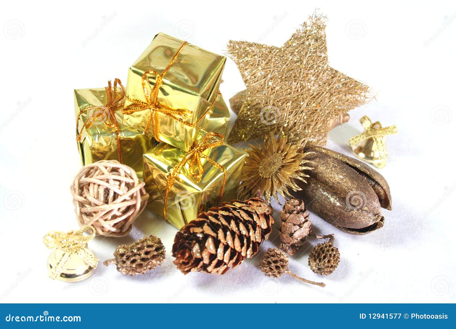 Christmas arrangement stock image. Image of packages 12941577