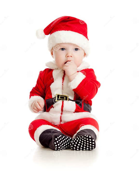 Christmas Baby Boy in Santa Claus Clothes Stock Image Image of caucasian, joyful 26621297
