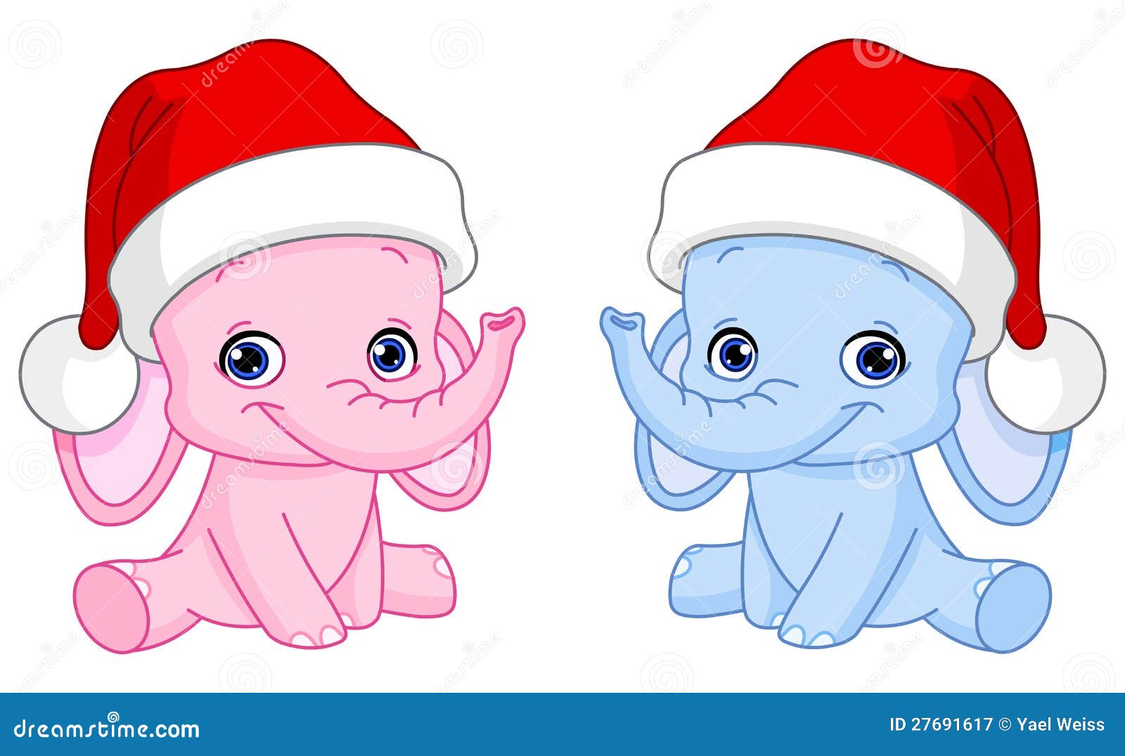 Download Christmas baby elephants stock vector. Illustration of ...