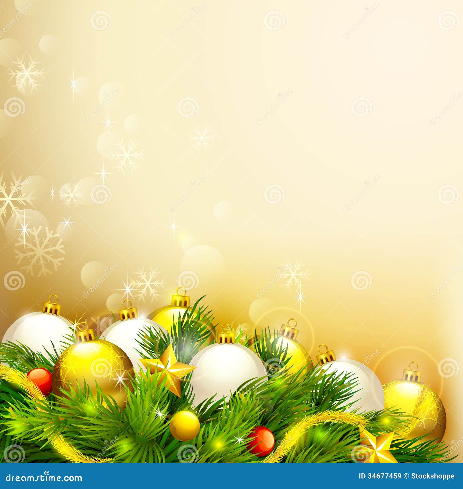 Christmas Background with Baubles Stock Vector - Illustration of party ...