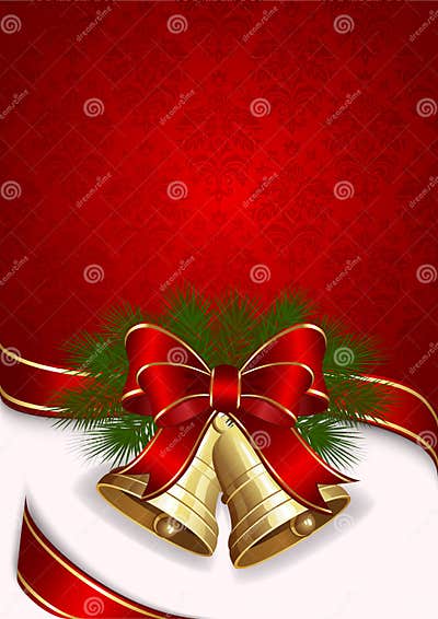 Christmas Background with Bells Stock Vector - Illustration of glowing ...