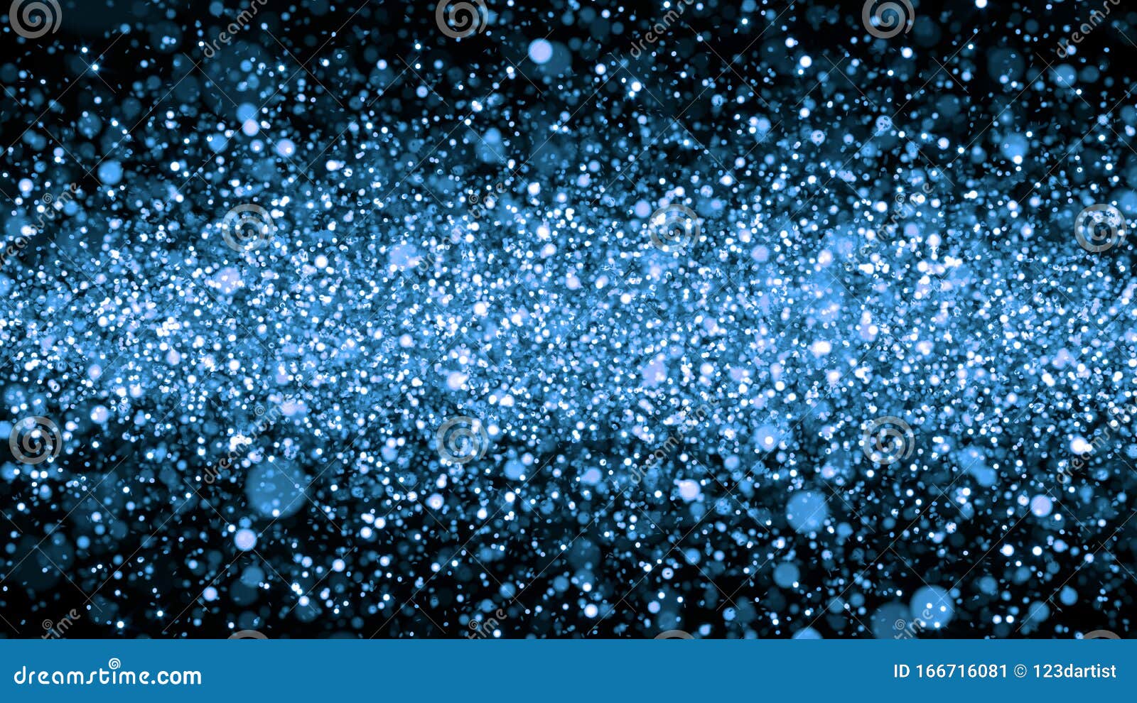 christmas background blue glitters - 3d rendered shining sparkles