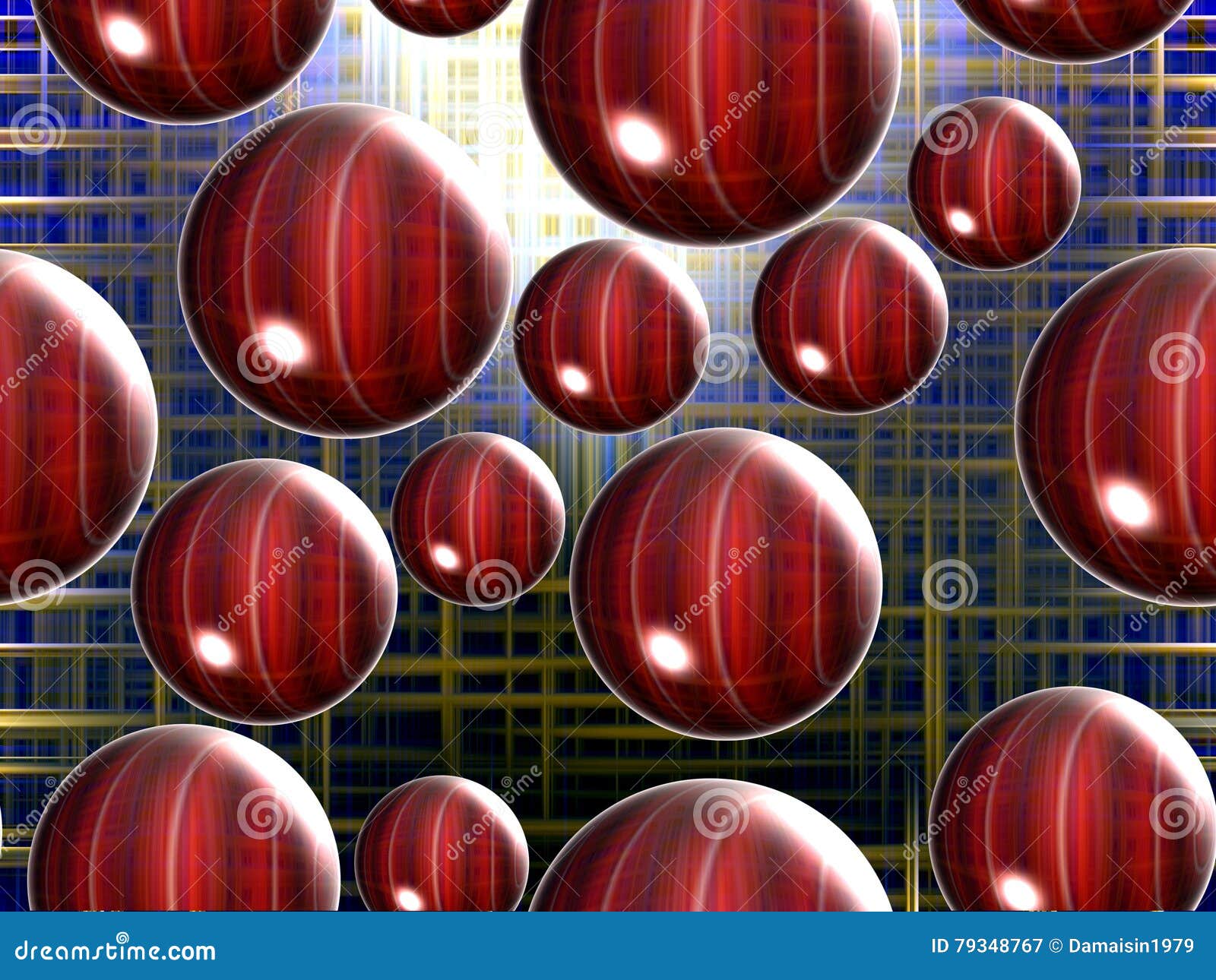 Christmas Background with Bubbles and Blue Lights Stock Illustration