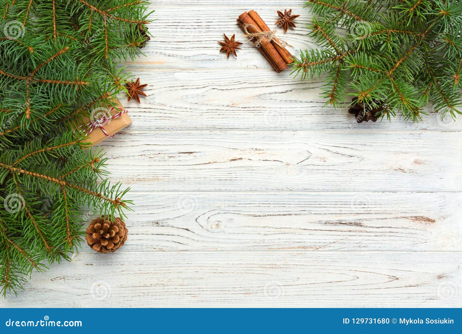 Christmas Background with Copy Space, Top View. Holiday Concept for You ...