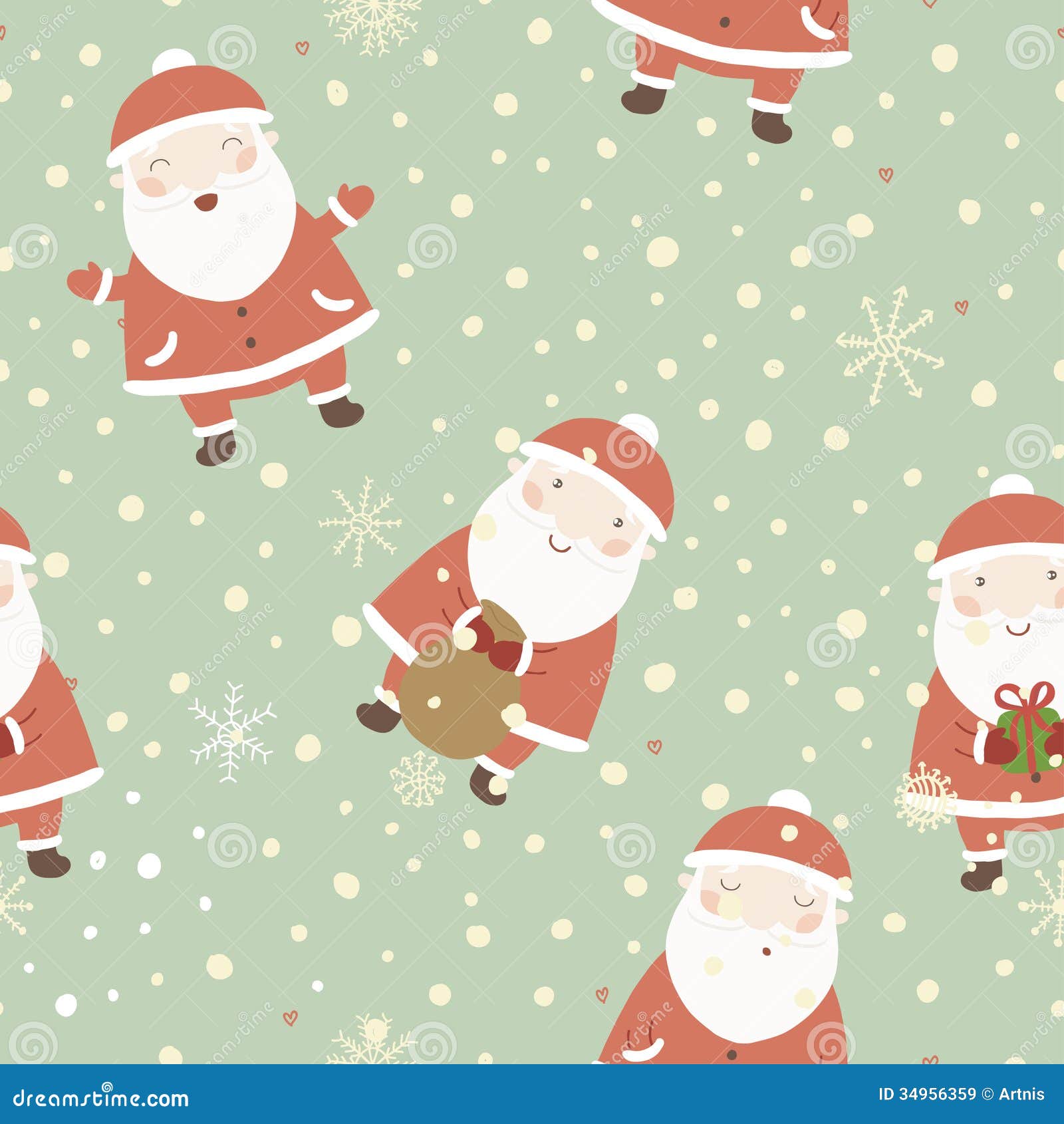 Christmas Background with Cute Santa. Stock Vector - Illustration of  present, funny: 34956359