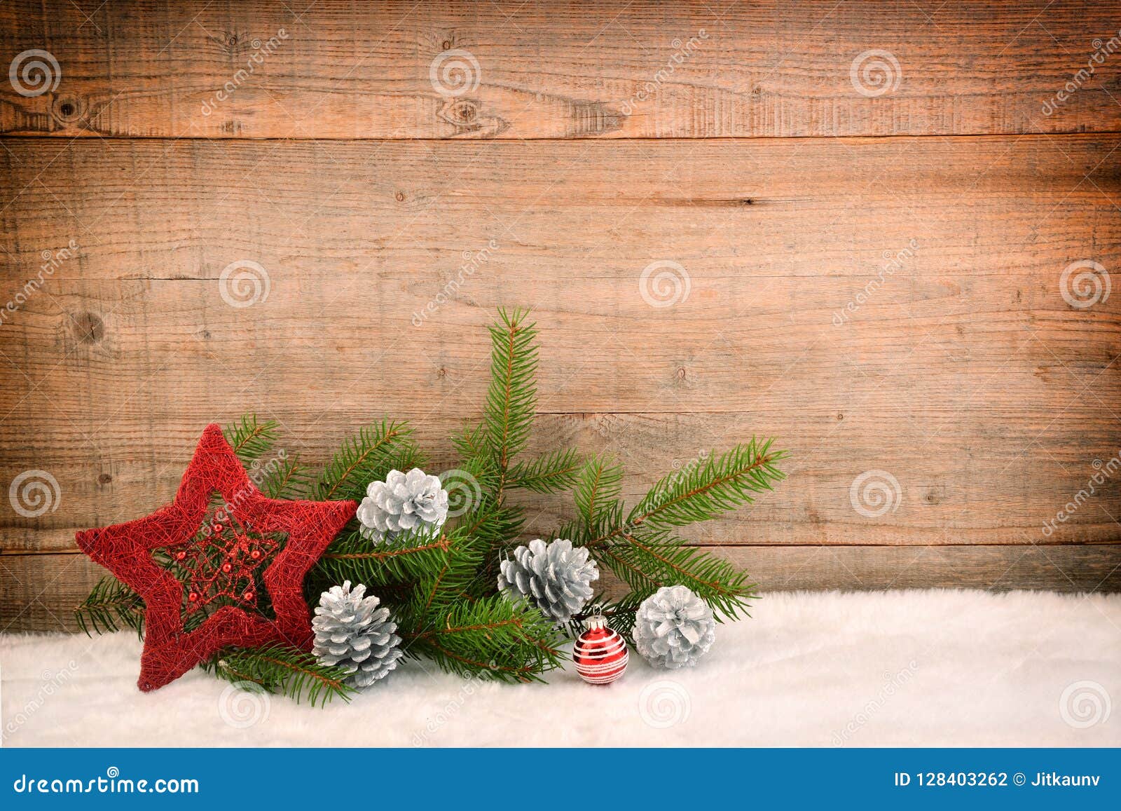 Christmas Background, Decoration on White. Holiday Card. Stock Photo ...