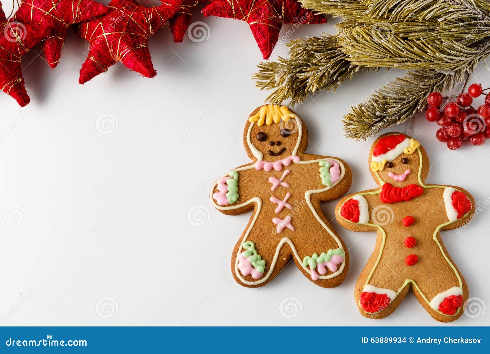 Christmas Background with Gingerbread Men Stock Photo - Image of ...