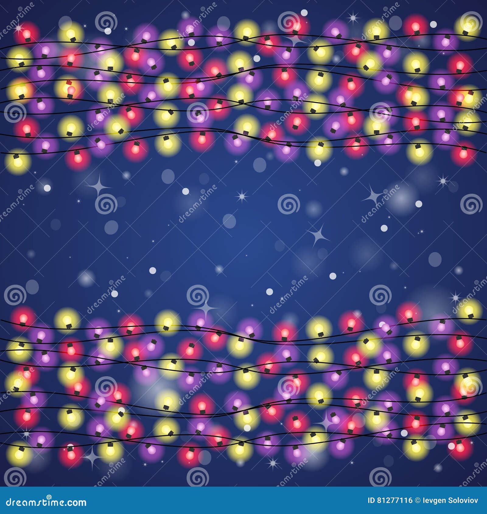 Christmas Background with Lights Stock Vector Illustration of