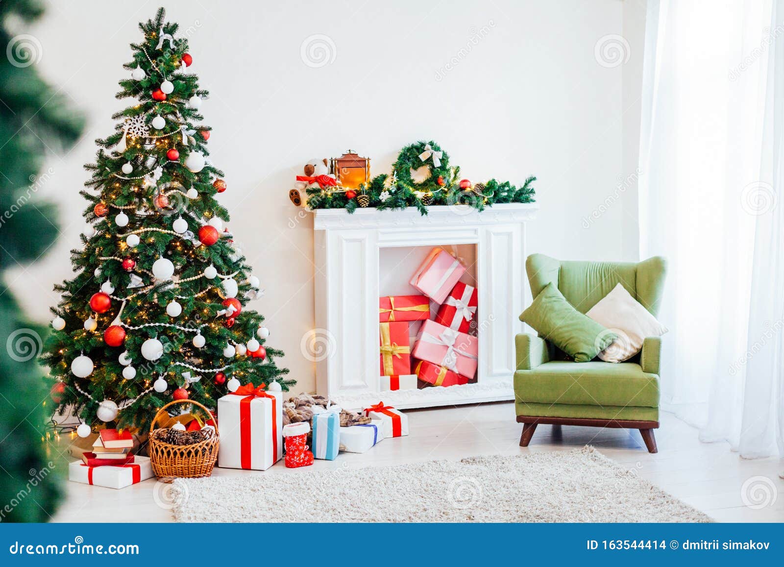 Christmas Background New Year Holidays Gifts Background House Stock Photo -  Image of design, congratulation: 163544414