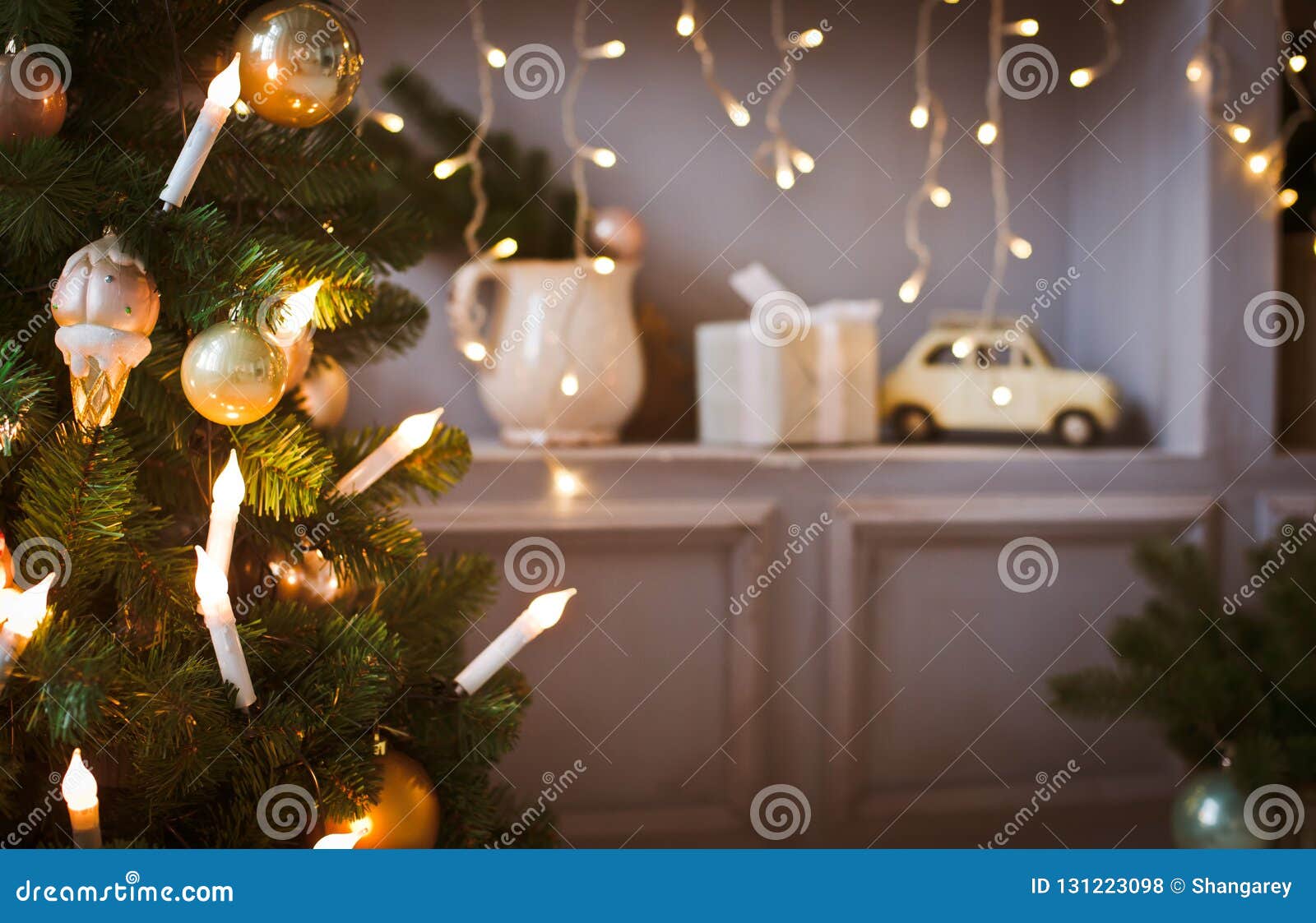 Christmas Background And New Year Interior Celebration