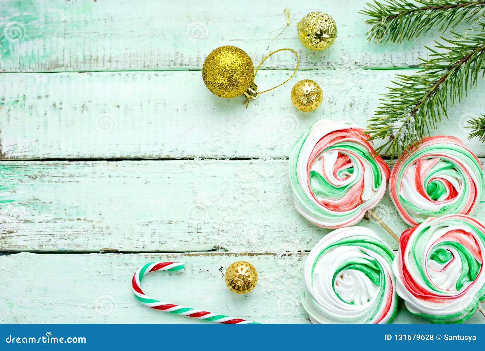 Christmas Background With Peppermint Meringue Stock Photo - Image of ...