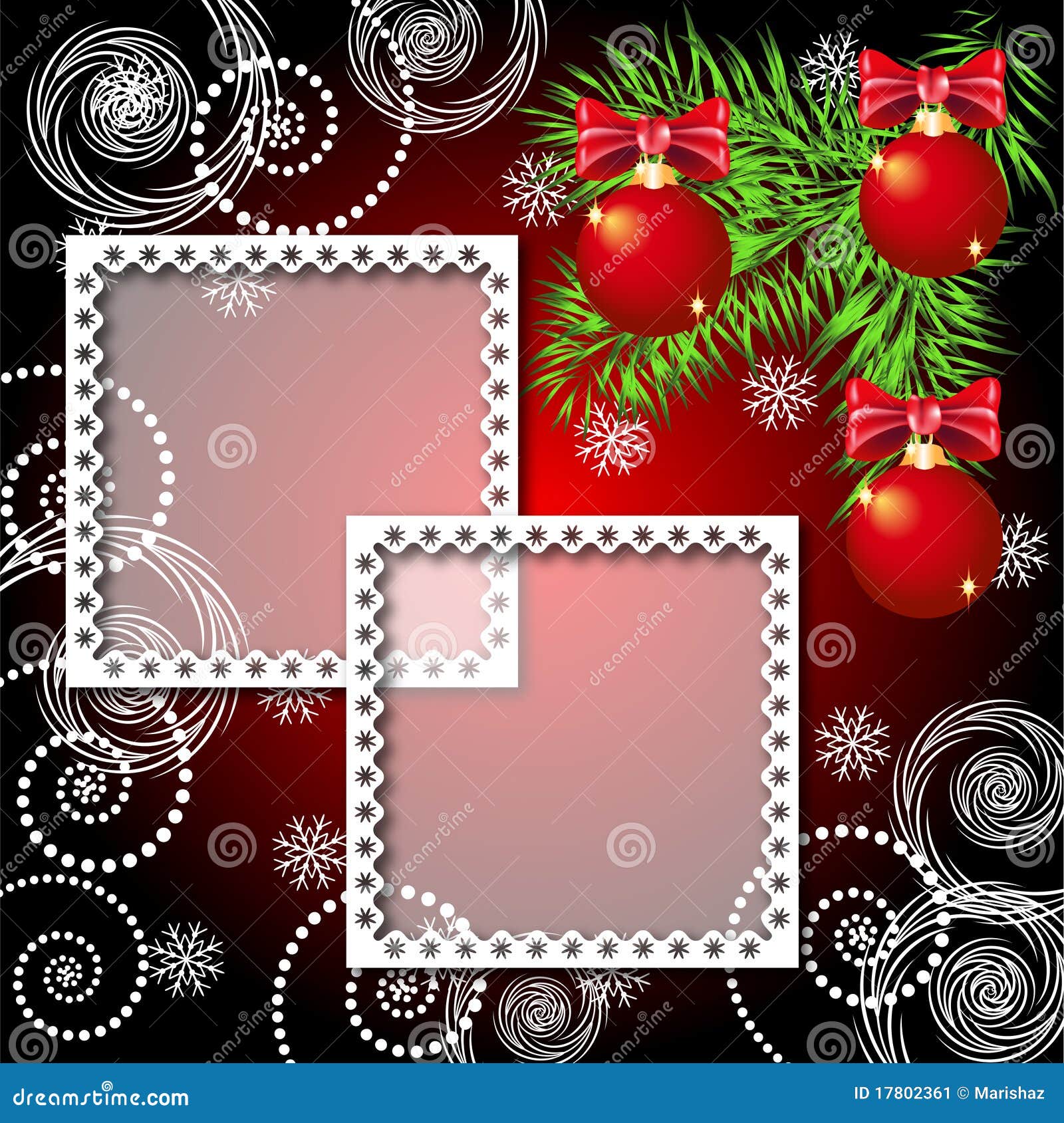 Christmas Background with Photo Frame Stock Vector Illustration of