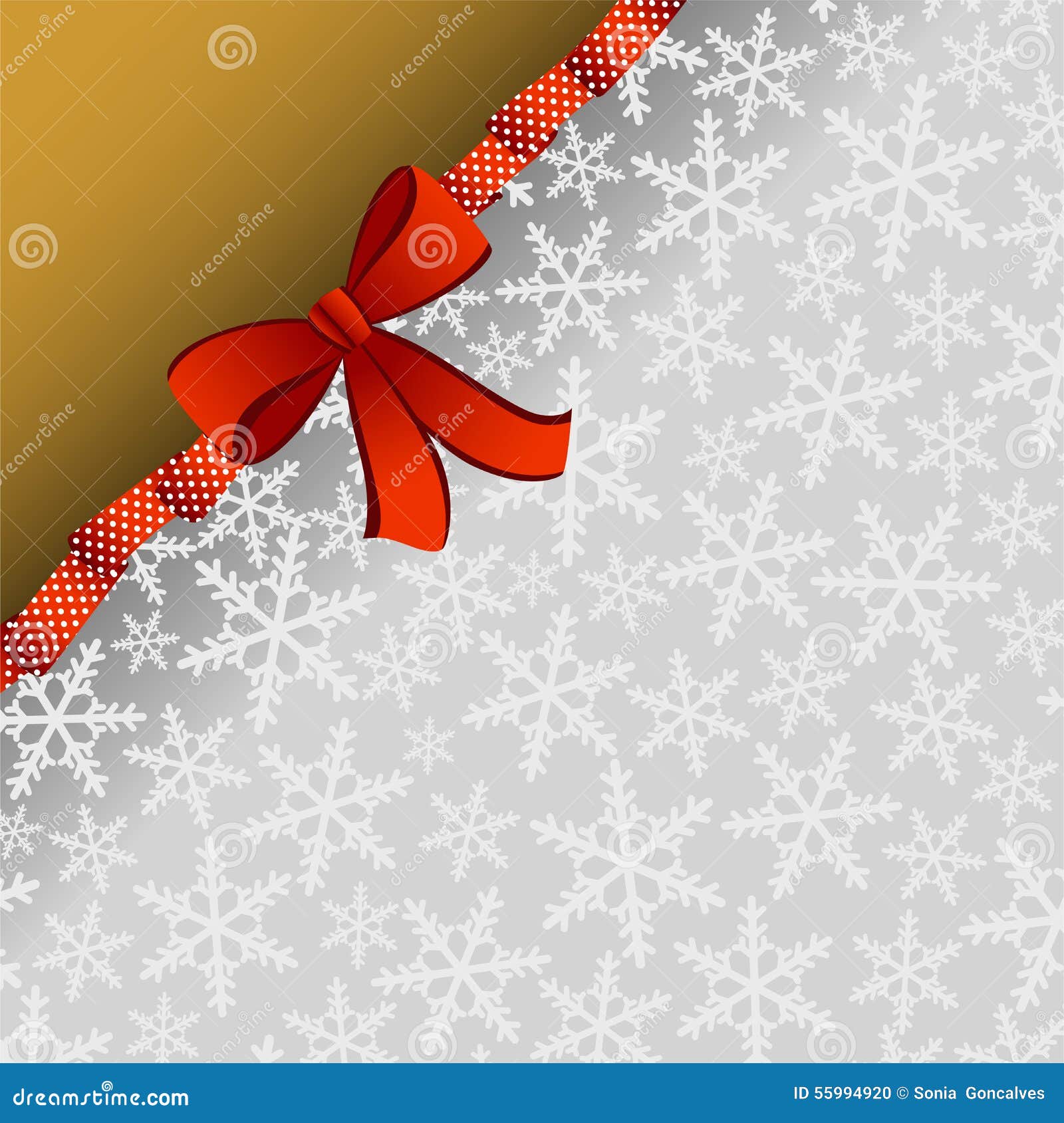 Christmas Background with Red Ribbon Stock Vector - Illustration of