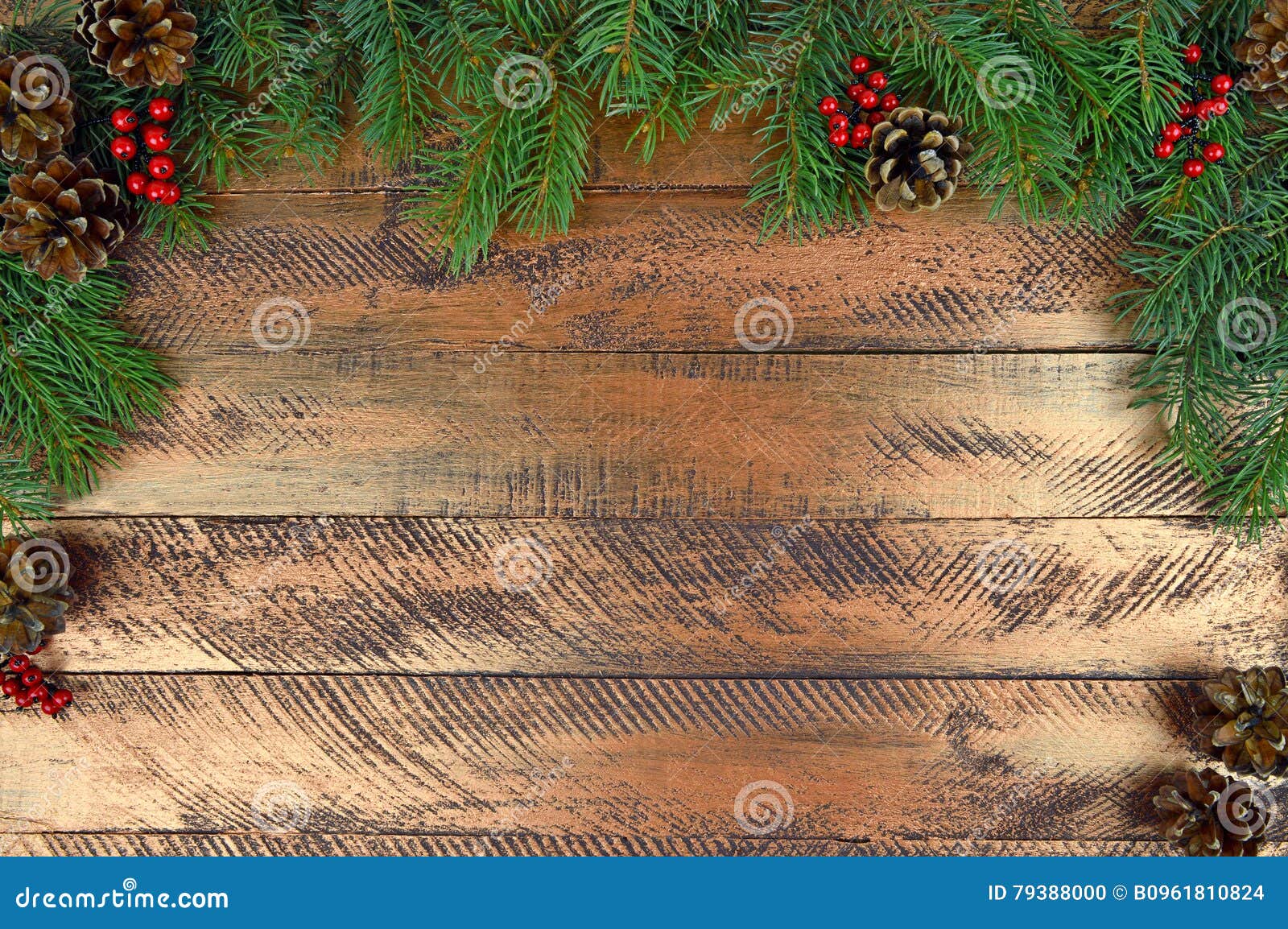 Christmas Background in Rustic Style. Celebration Atmosphere. Stock Photo - Image of conifer 