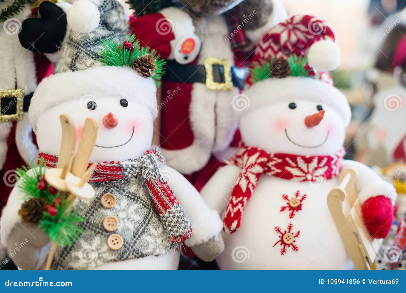 Snowman And Winter Decorations Stock Photo Image Of