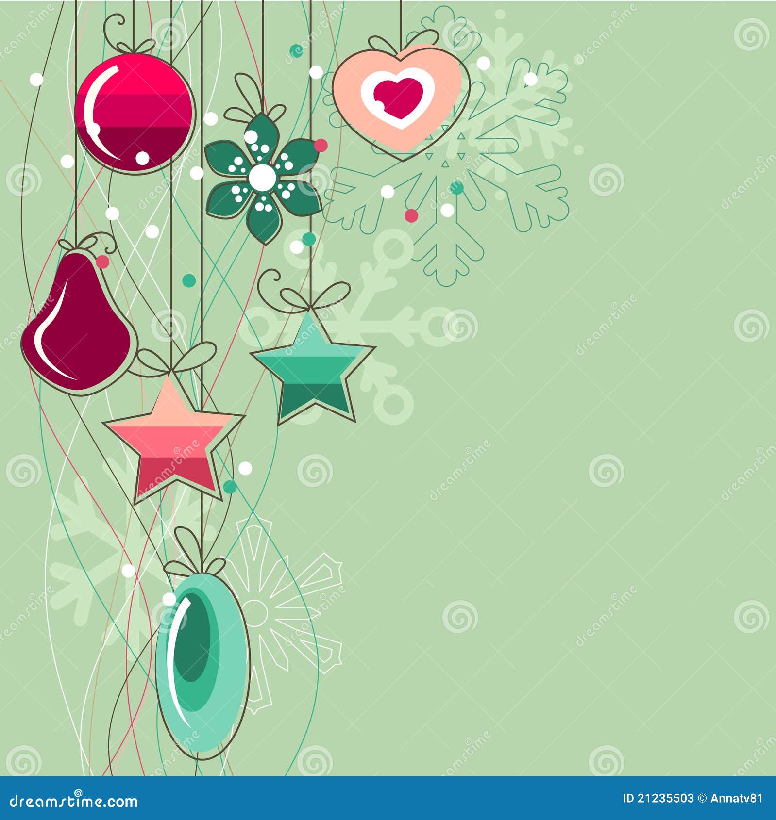 Christmas Background with Stylized Contour Balls Stock Vector ...