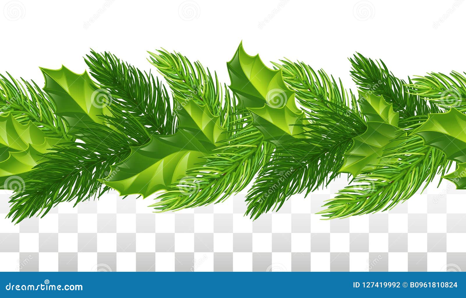 Christmas Branch Holly Twig Pine Stems Stock Vector (Royalty Free)  2215110553