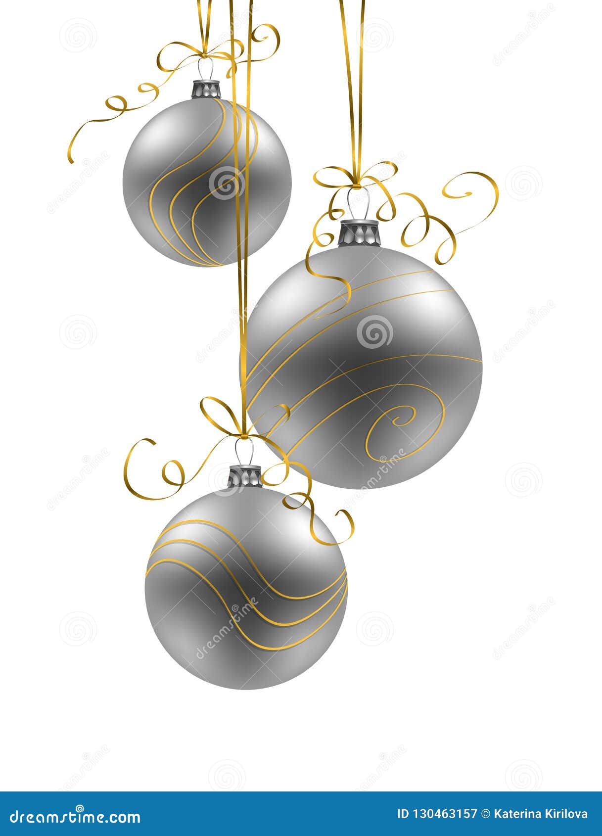 christmas background with silver baubles on white background