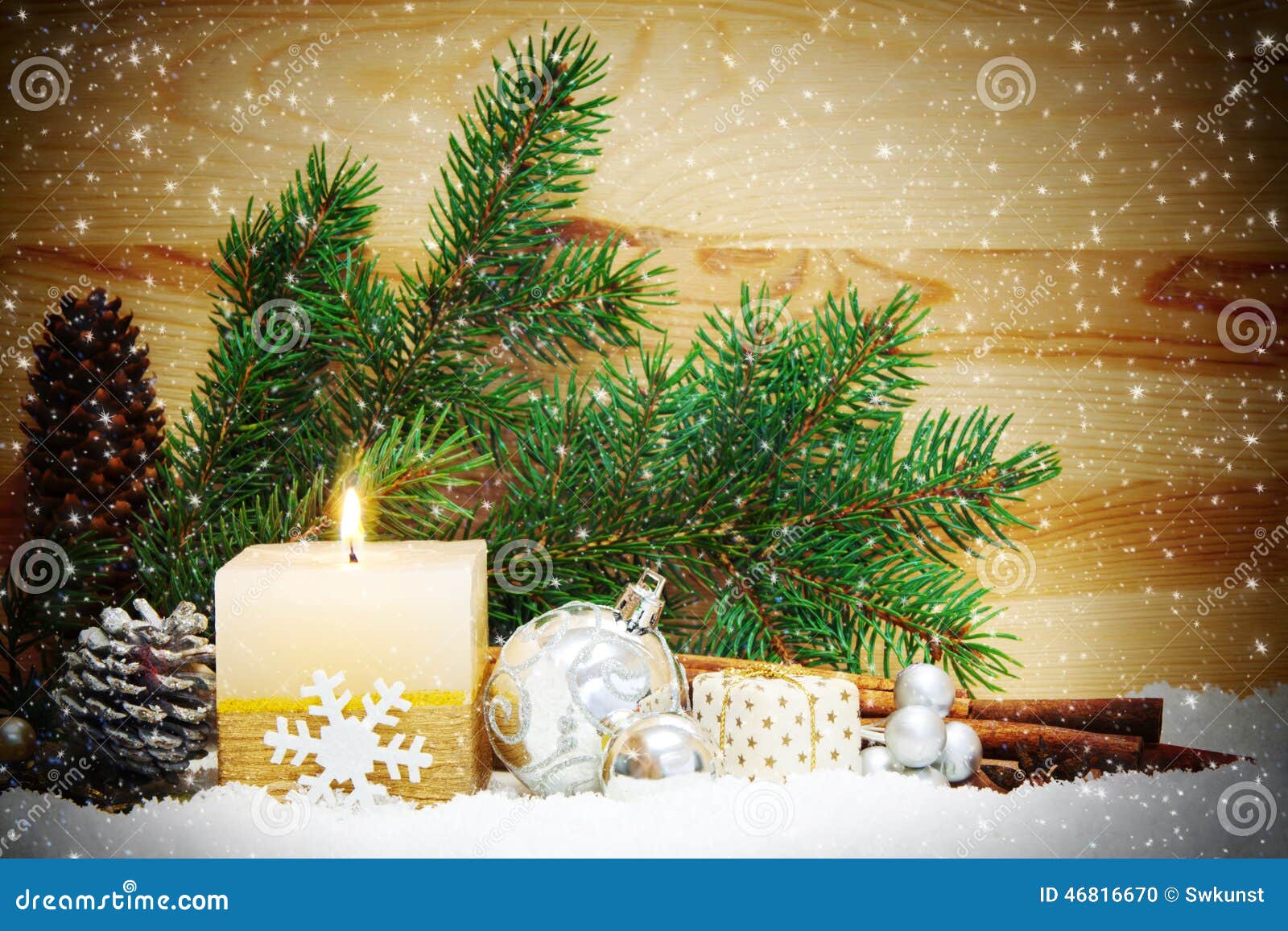 Download Christmas Background With White Advent Candle Stock Image of white holiday