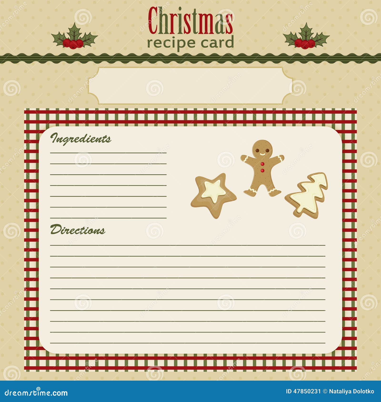 christmas baking festive recipe card