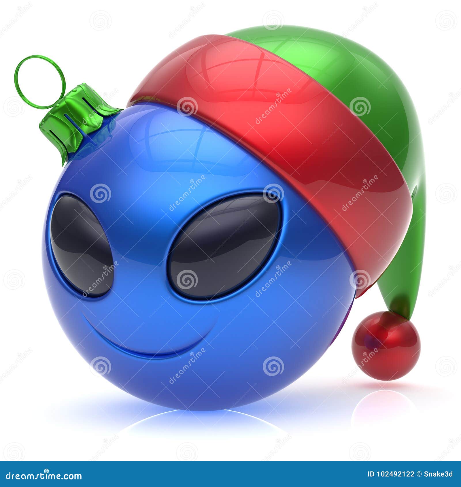 Christmas Ball Alien Face New Years Eve Bauble Smiley Emoticon ...