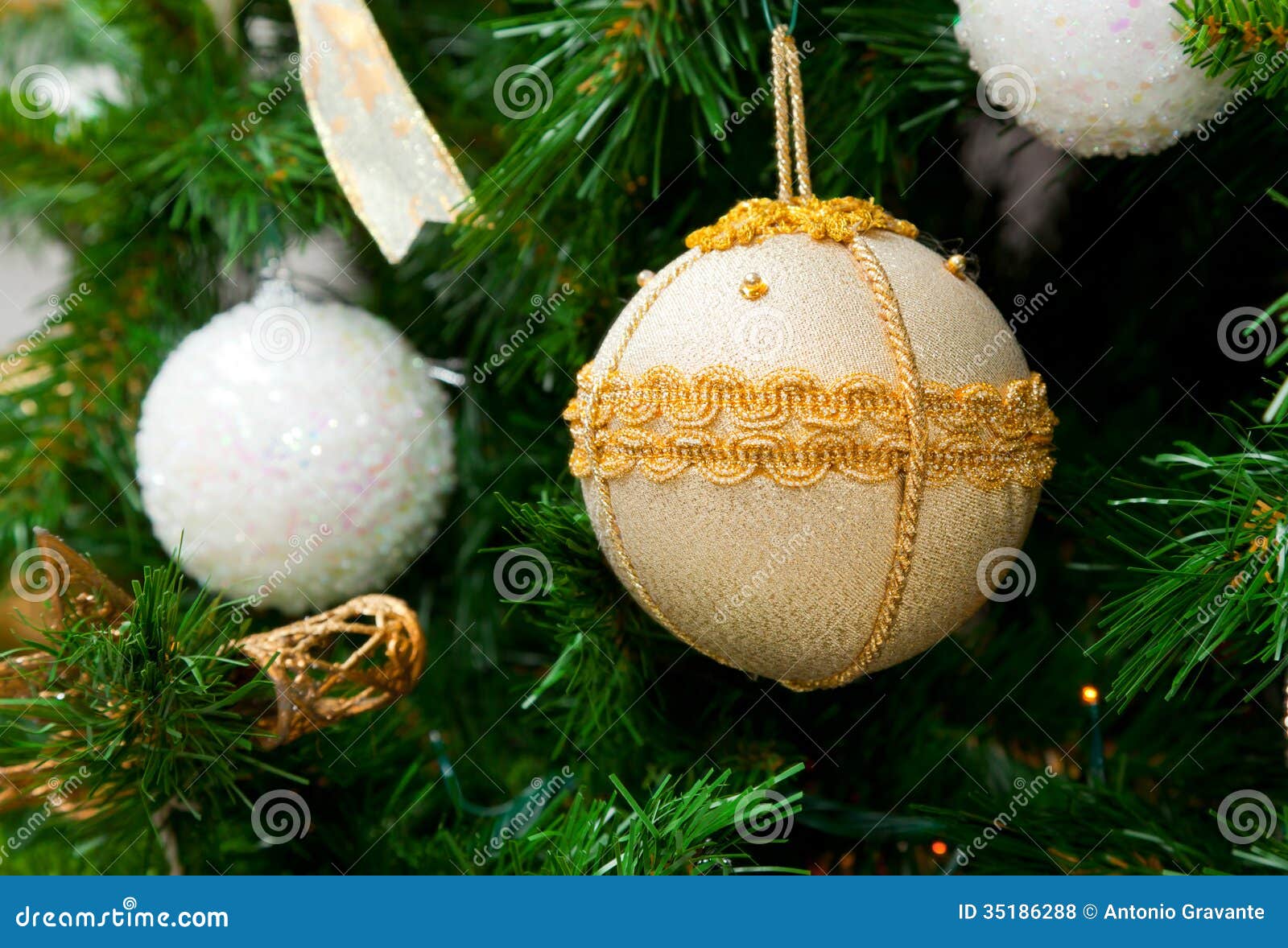 Christmas Ball on Christmas Tree Stock Photo Image of bauble, merry