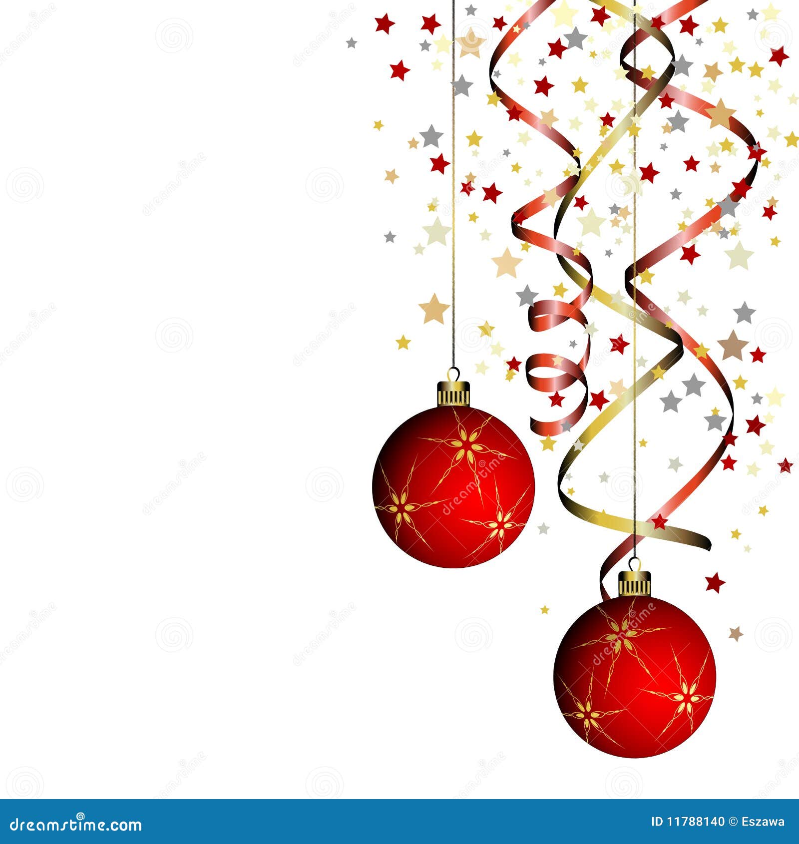 Christmas Ball with Curly Ribbon Stock Vector - Illustration of ...