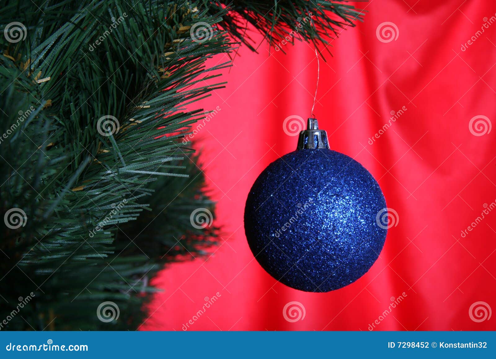 Christmas ball in fir stock photo. Image of metallic, metal - 7298452