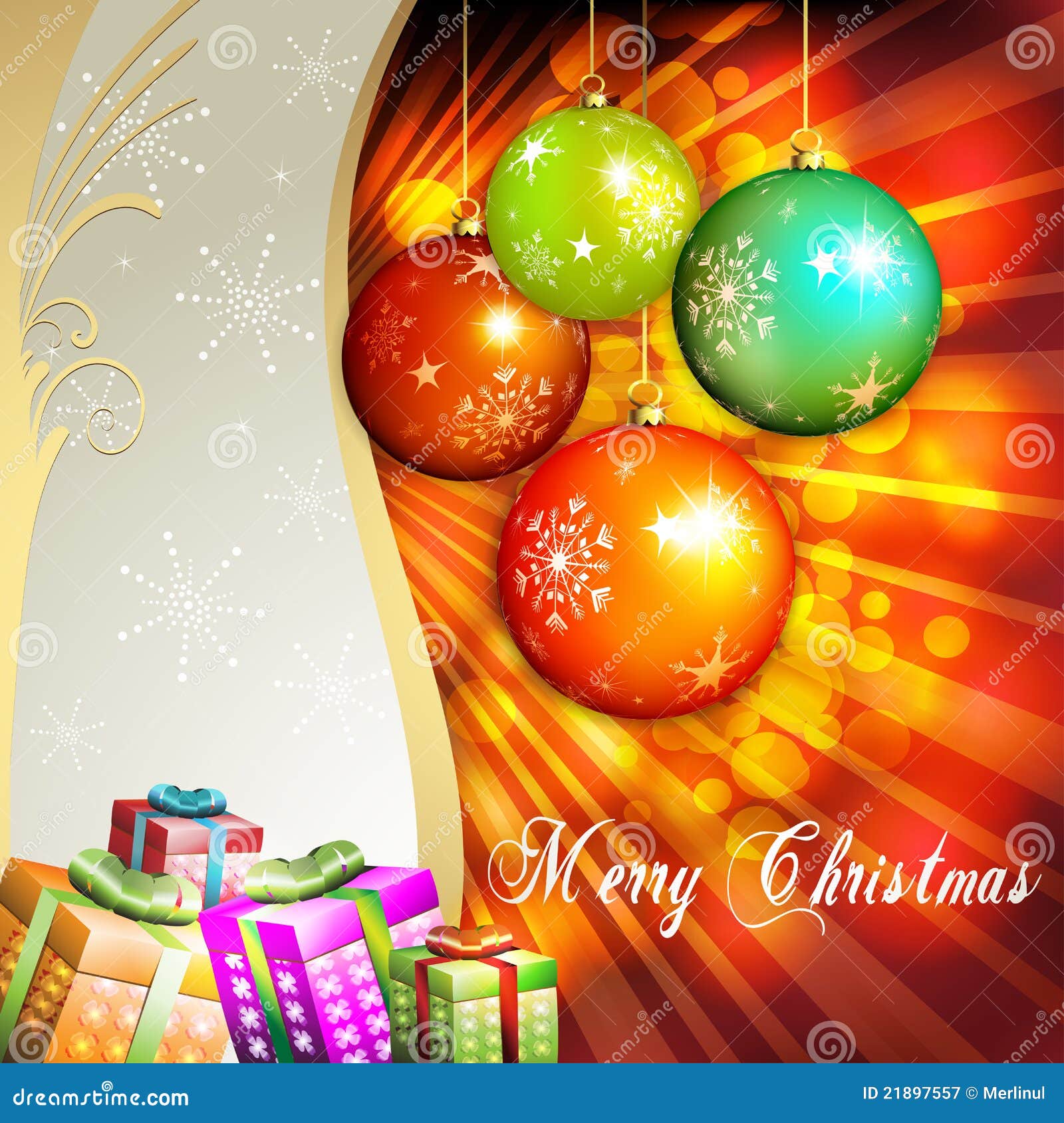 Christmas ball with gifts stock vector. Illustration of blend 21897557