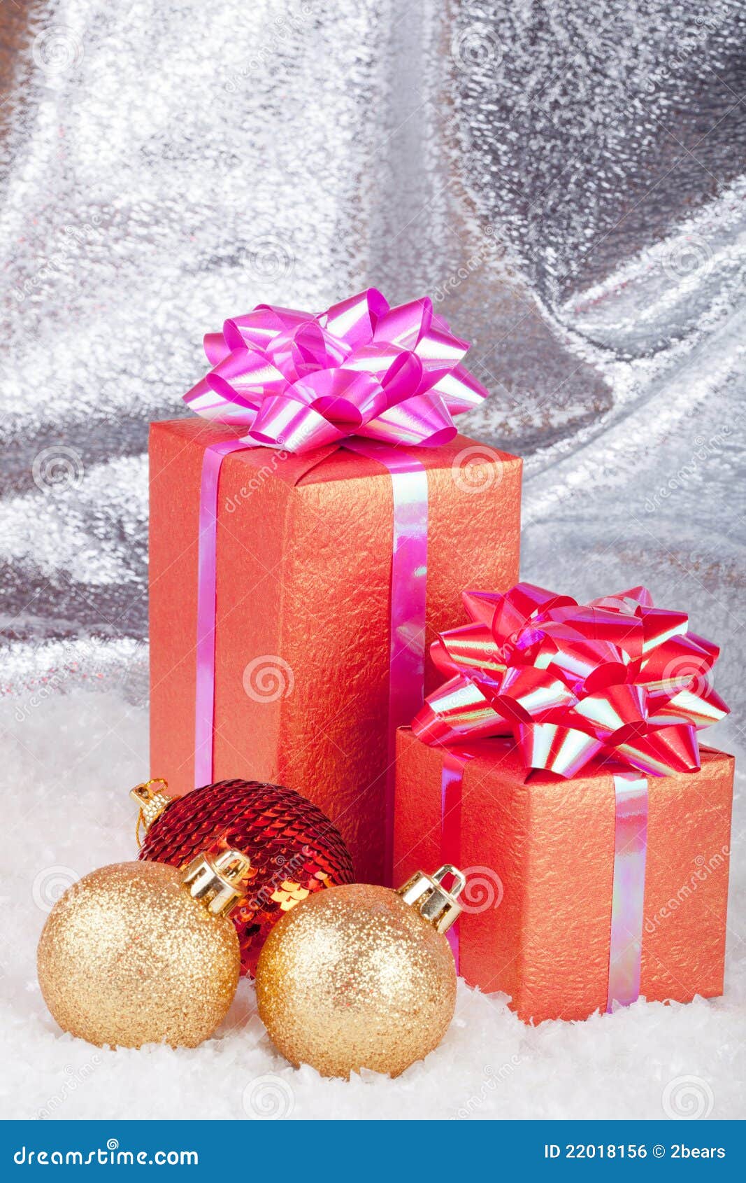 Christmas ball and gifts stock photo. Image of shine 22018156
