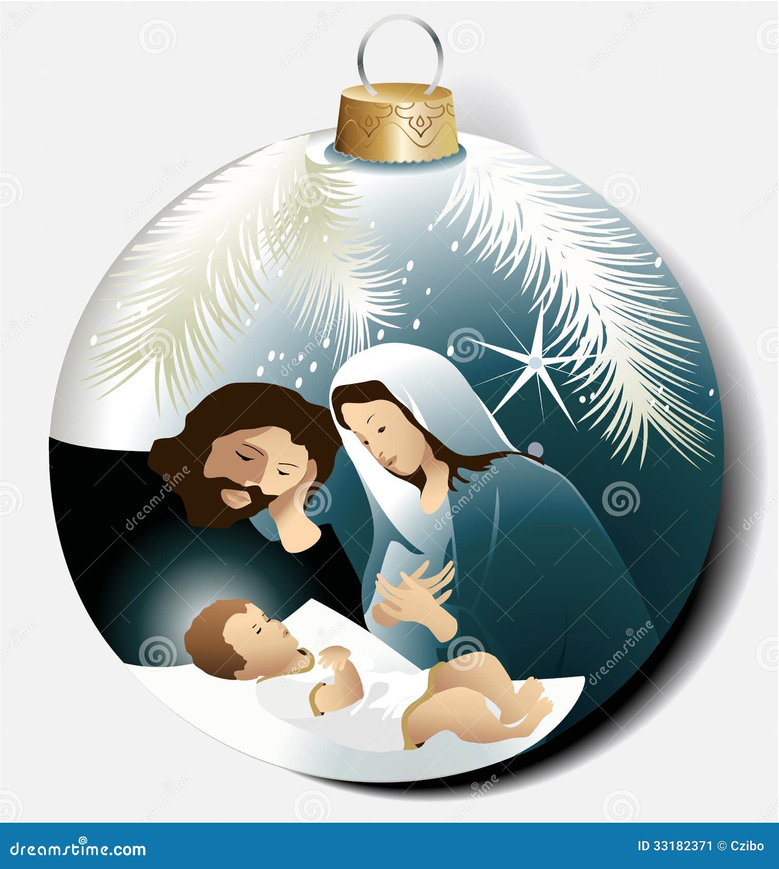 Christmas Ball with Holy Family Stock Vector - Illustration of ...