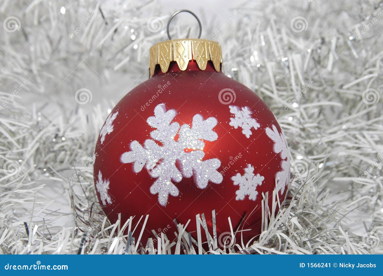 Christmas Ball Red with Decoration Stock Image - Image of white, tree ...