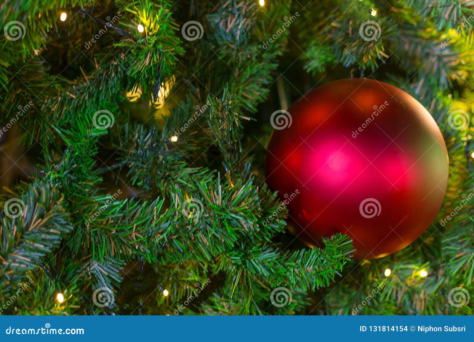 The Christmas Ball on Tree for Background Stock Photo Image of