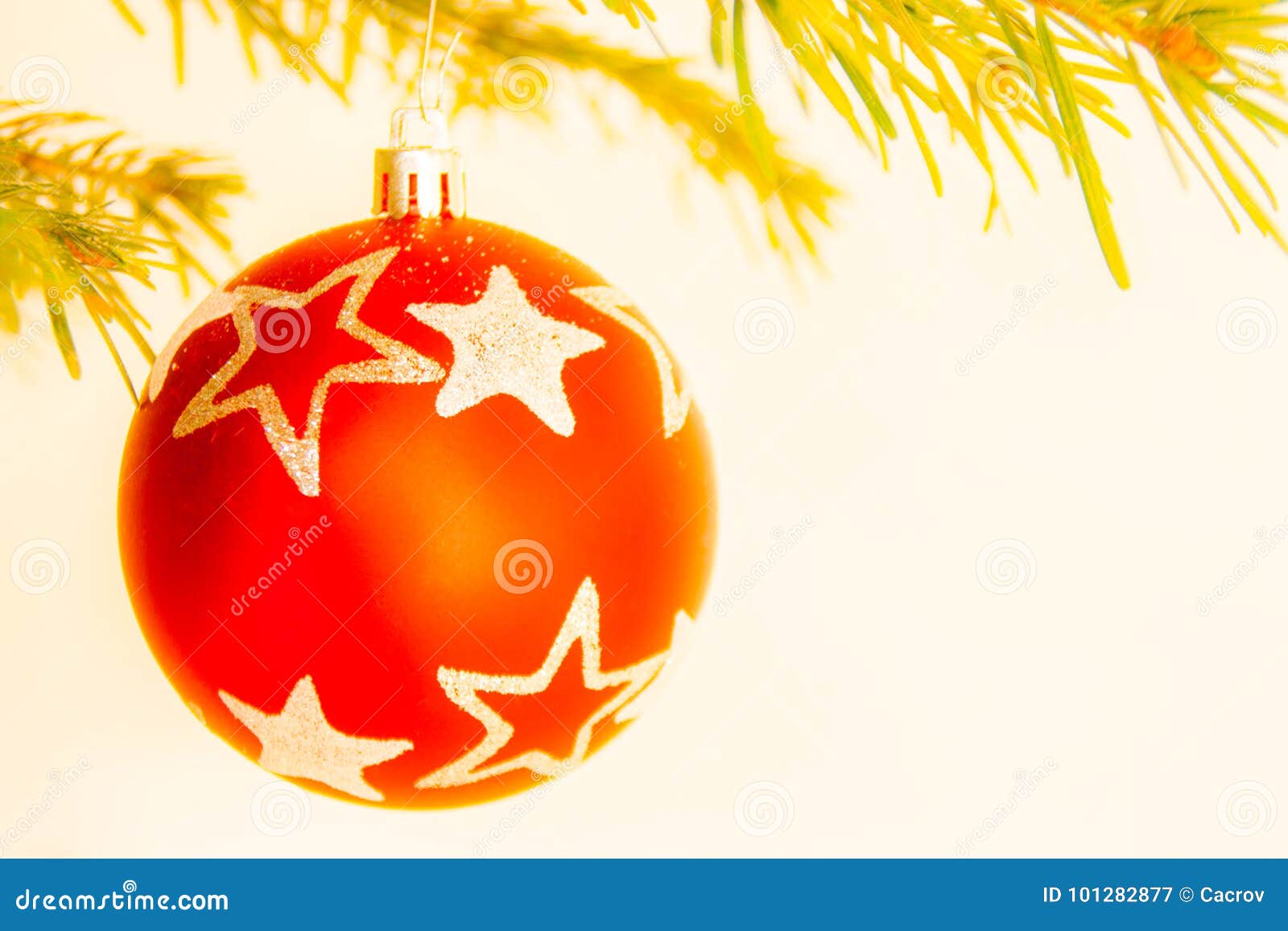Christmas Ball in Christmas Tree Stock Image Image of merry
