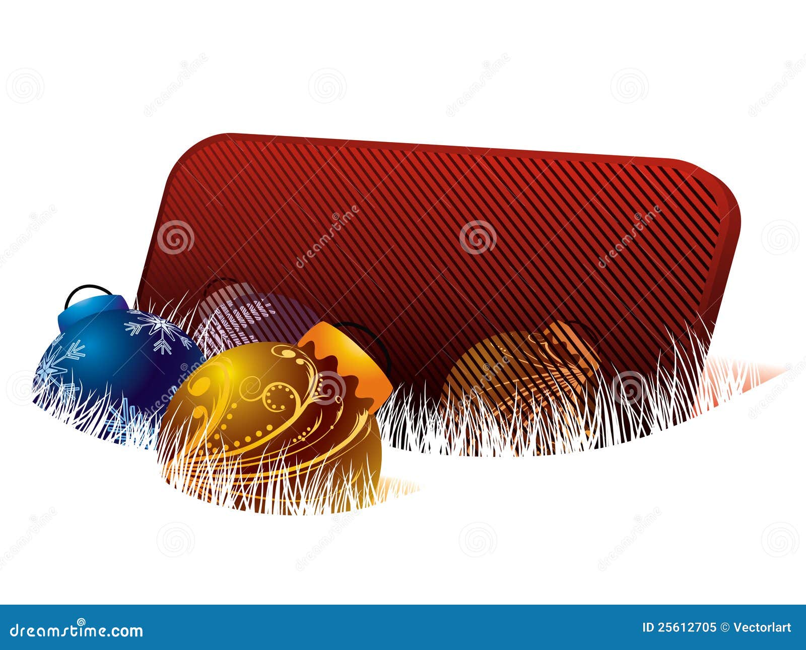 Christmas Balls with Banner Stock Vector - Illustration of snowflake ...