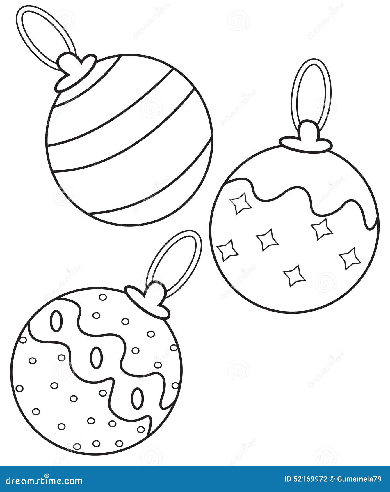 Christmas Balls Coloring Page Stock Illustration Image