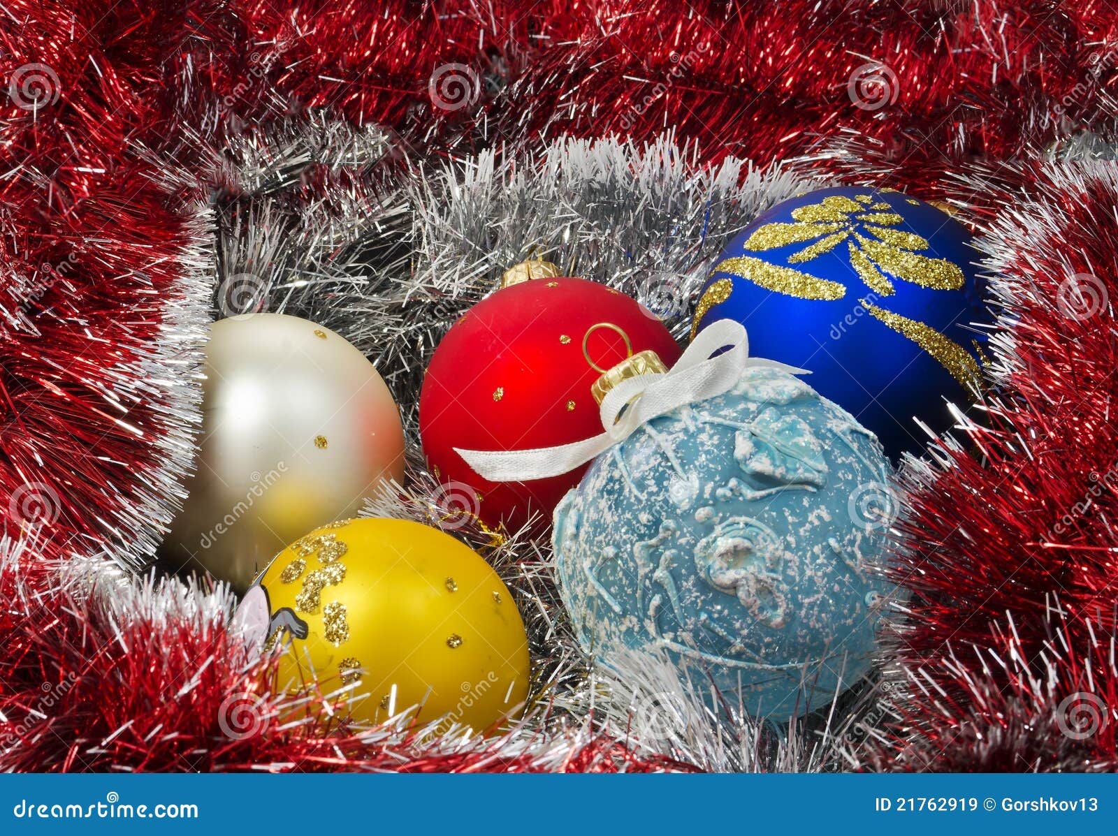 Christmas Balls with Garland Stock Image - Image of seasonal ...