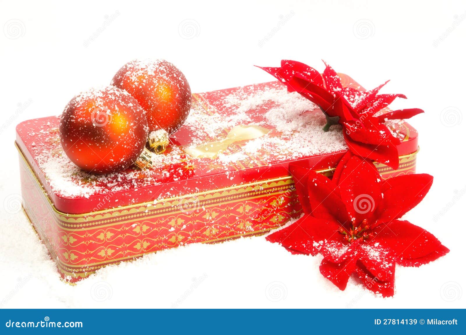 Christmas Balls with Gift Box Stock Image Image of holiday, decorate