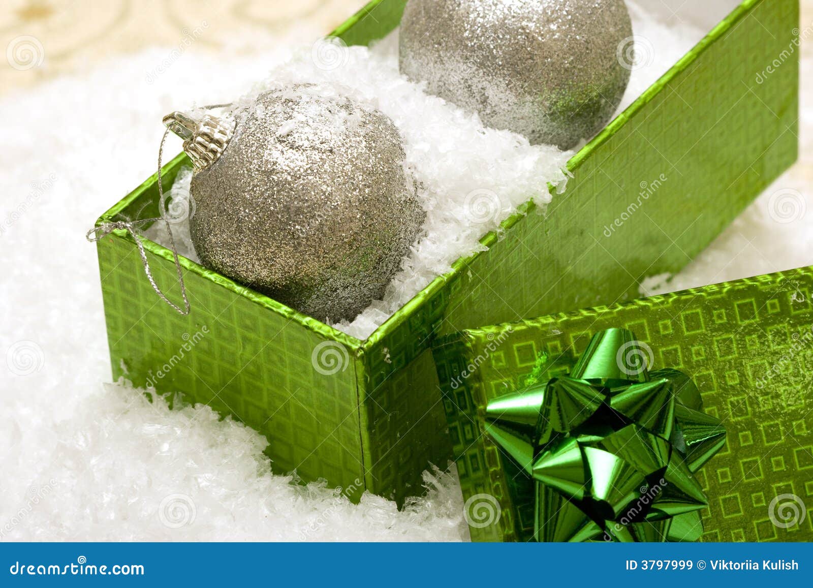 Christmas Balls in Gift Box Stock Image Image of design, card 3797999
