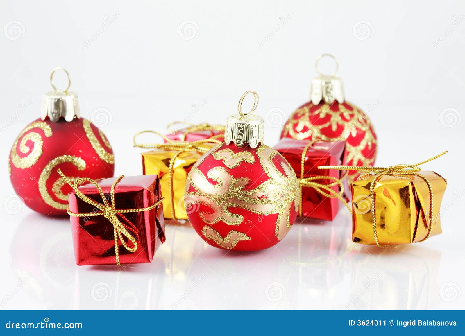 Christmas balls and gifts stock image. Image of decorated 3624011