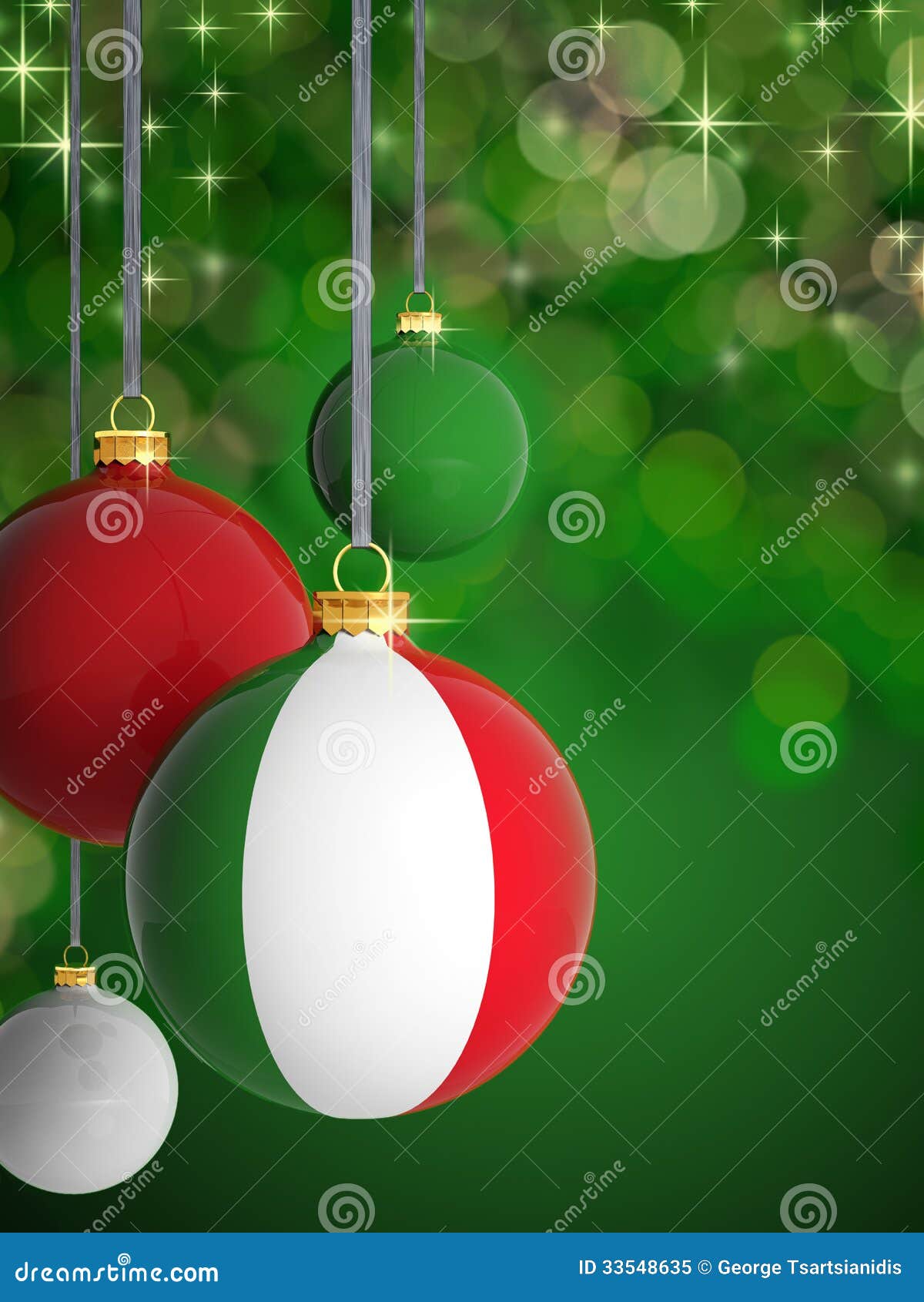 Christmas Balls With Italian Flag Royalty Free Stock Photo Christmas Balls With Italian Flag Royalty Free Stock Photo