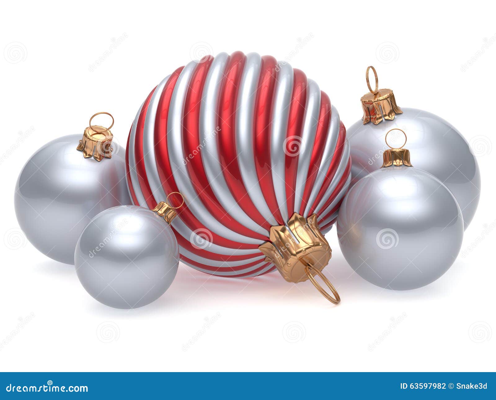 Download Christmas Balls New Year s Eve Adornment Decoration Red Silver Stock Illustration Illustration of blank