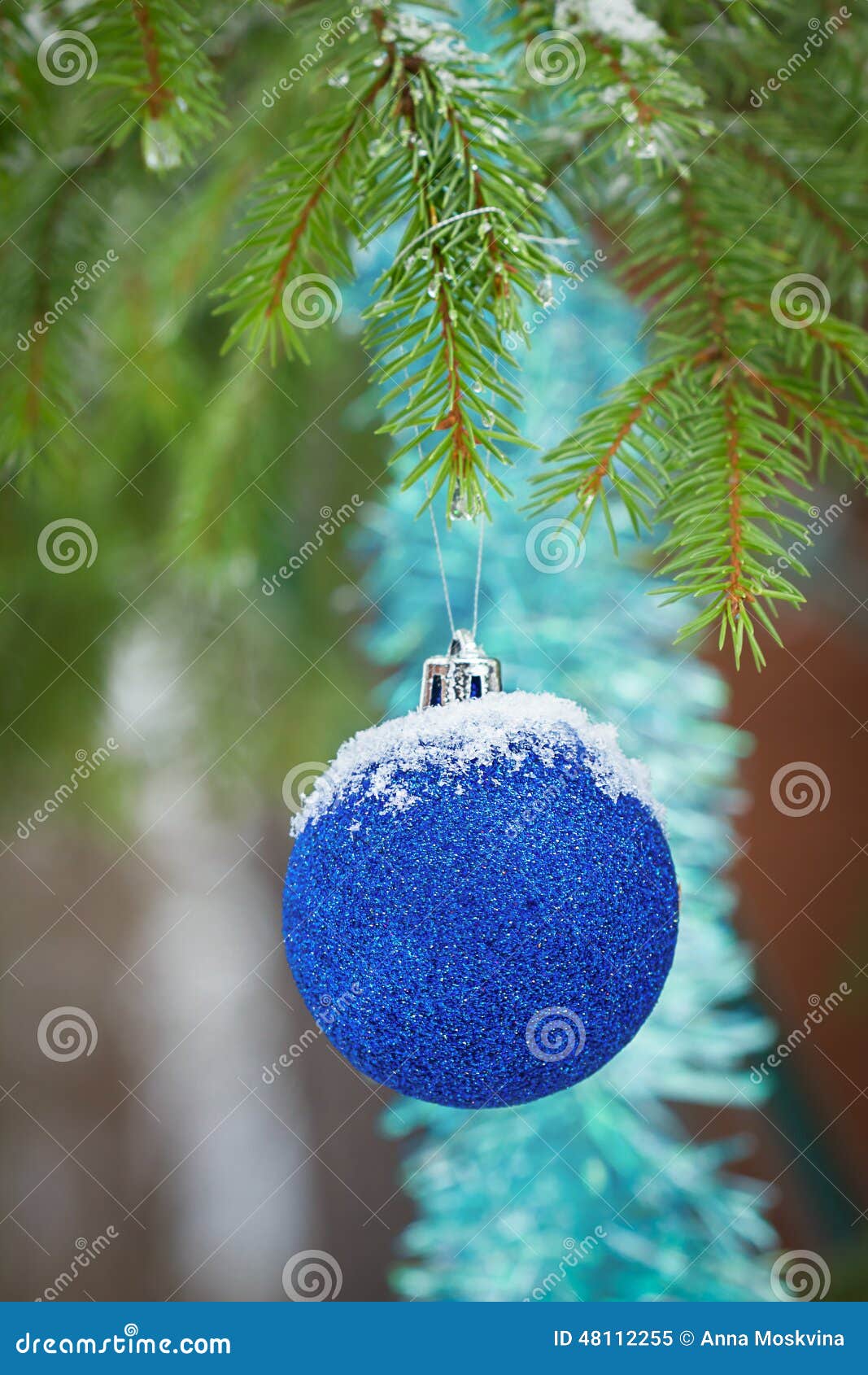 Christmas balls outdoors stock image. Image of hanging - 48112255