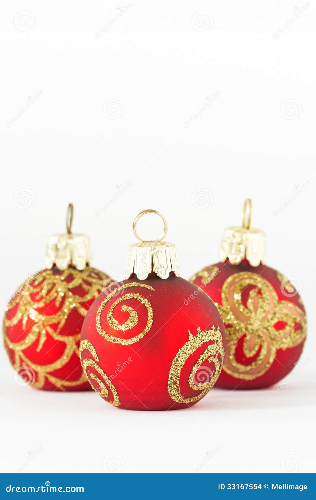 Christmas Balls in Red and Gold Stock Photo Image of decorative, glitter 33167554