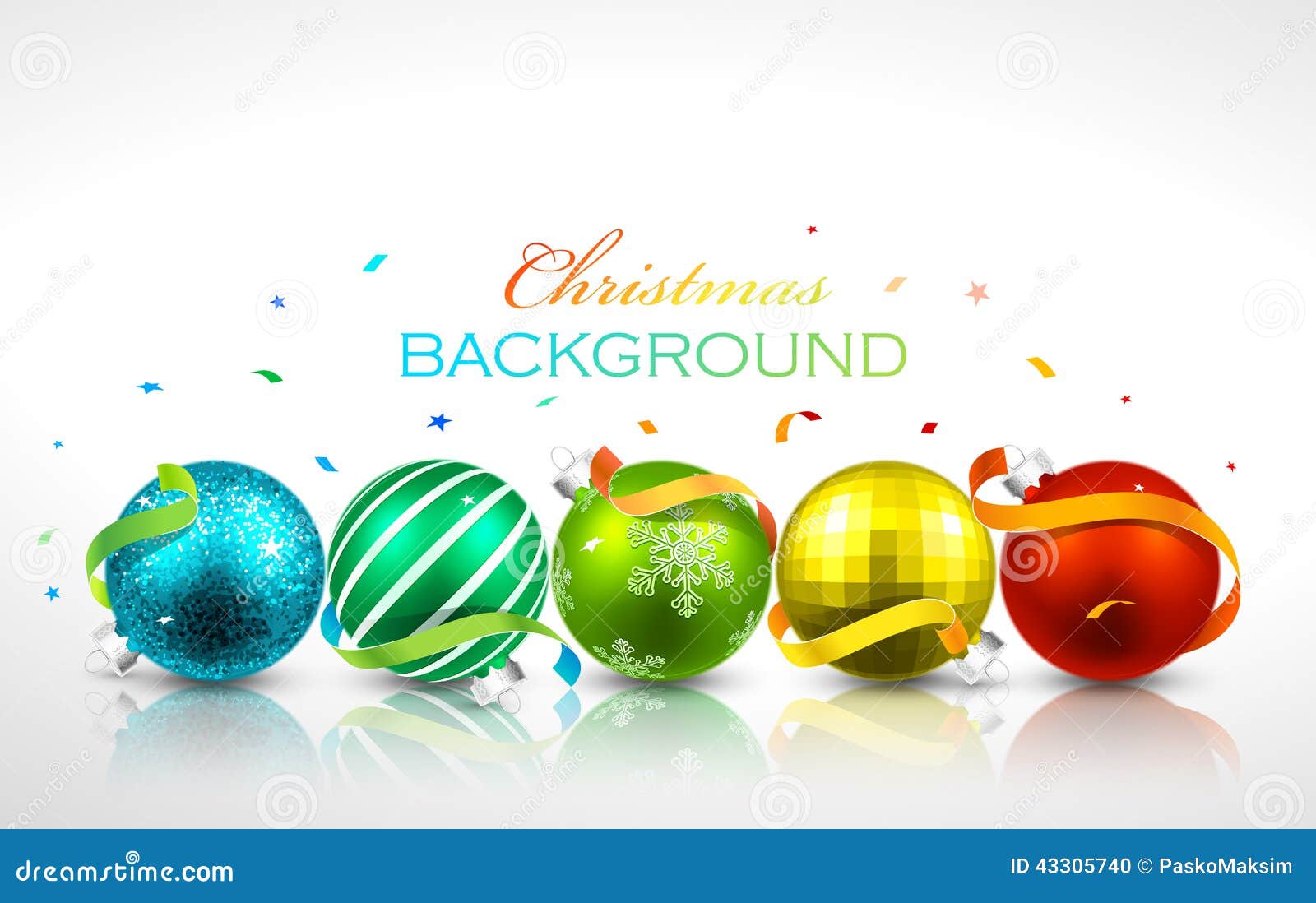 Christmas Balls with Reflection Stock Vector - Illustration of decor, color: 43305740