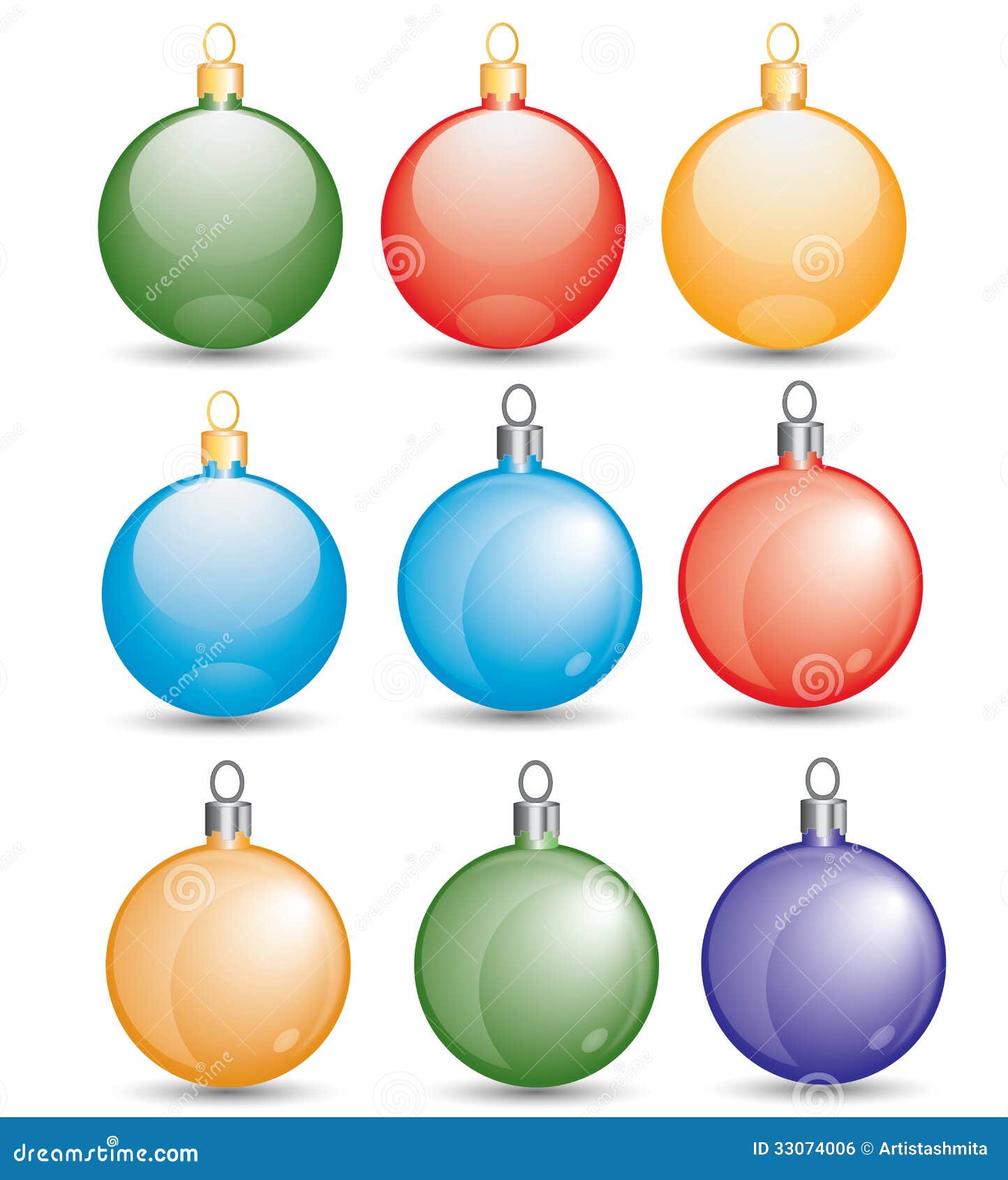 Christmas balls set stock illustration. Illustration of festival - 33074006