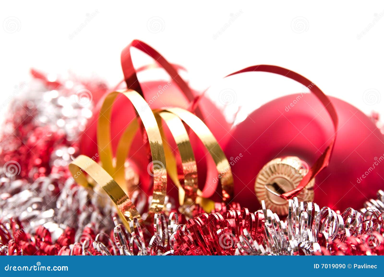 Christmas balls and tinsel stock photo. Image of elegance 7019090